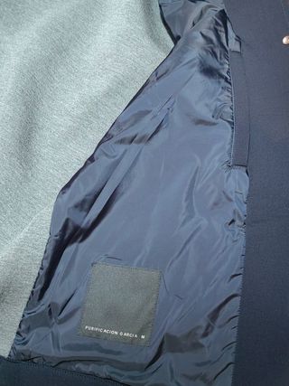 Chaqueta bomber Purificación García azul-gris