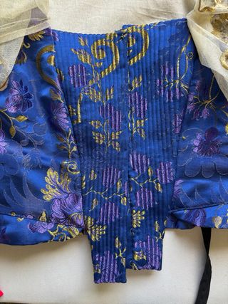 Traje fallera azul y dorado