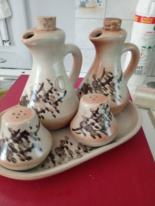 Set Oliera Aceto Sale Pepe Vintage
