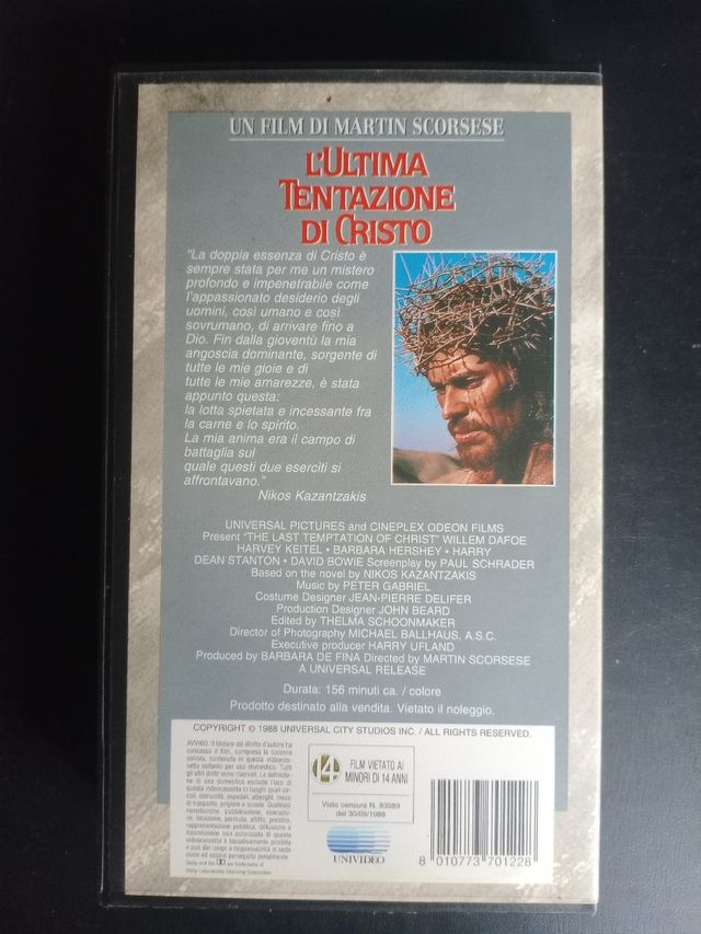 VHS L'Ultima Tentazione di Cristo - Scorsese