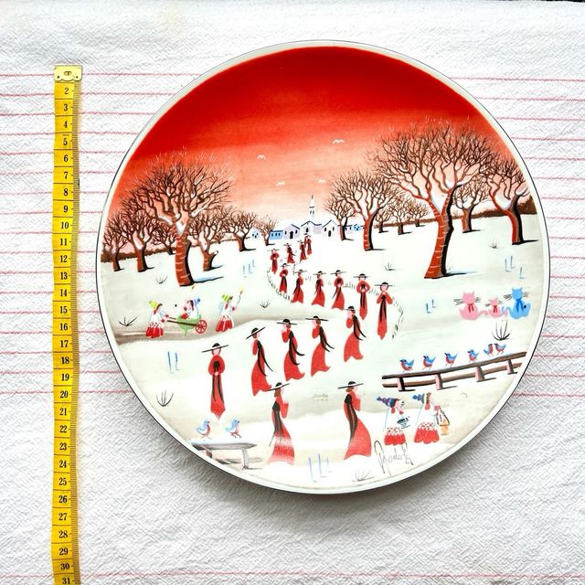 Plato italiano decorativo pintado a mano vintage