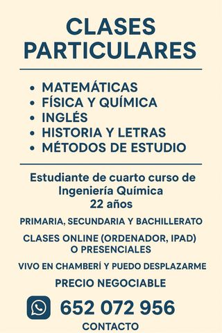 Clases particulares Primaria, ESO y Bachillerato