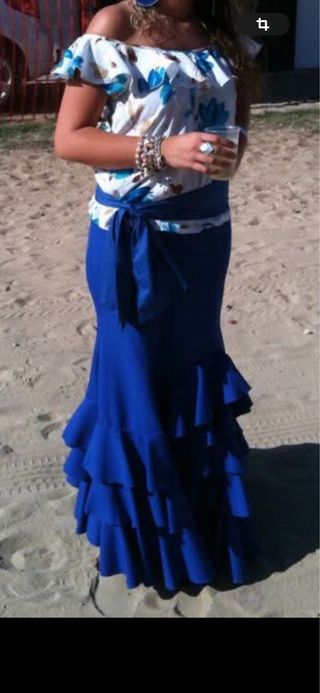 Falda Flamenca Azulona