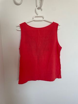 Top rojo estampado talla S
