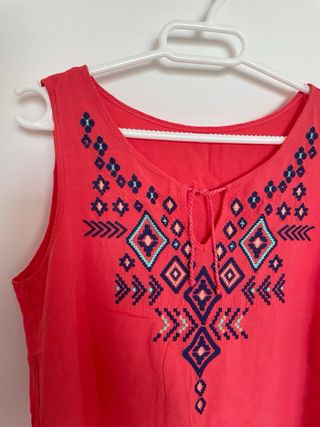 Top rojo estampado talla S