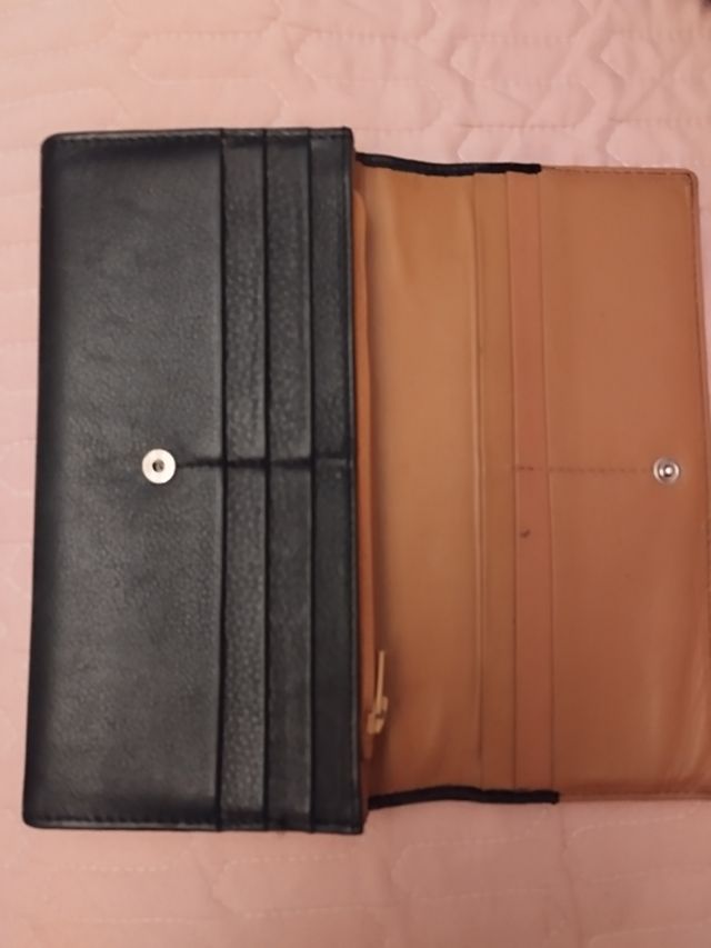 Billetera Yancci Piel Negra Marrón