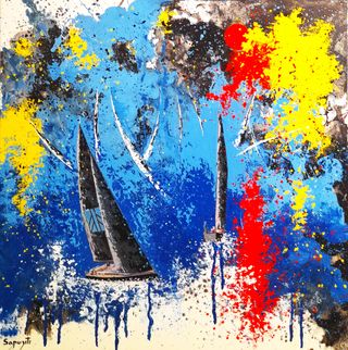 Dipinto su tela. Marina.Vele.Pop Art. Opere d'arte