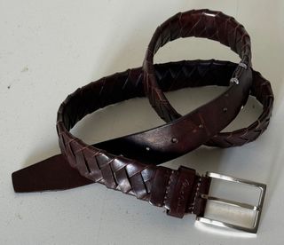 Cintura Cuoio Marrone Intrecciata