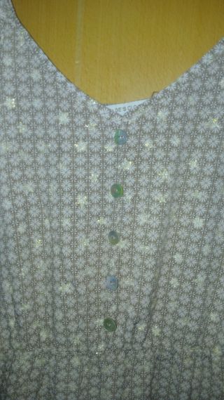 Vestido largo beige estampado estrellas