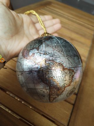 Sfera globo Natale argento-oro