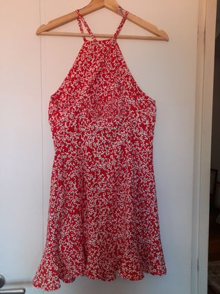 Vestido Zara rojo flores - Talla S
