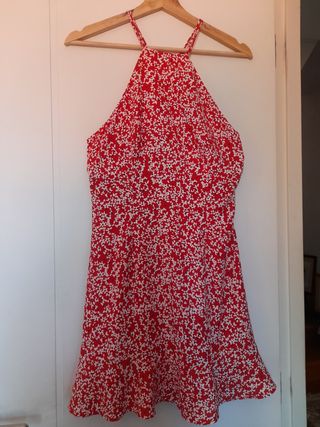Vestido Zara rojo flores - Talla S