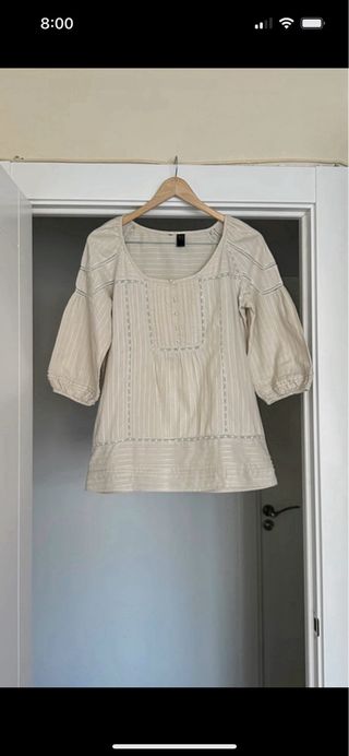 Blusa romántica de algodón