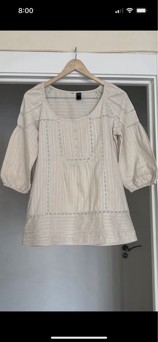 Blusa romántica de algodón
