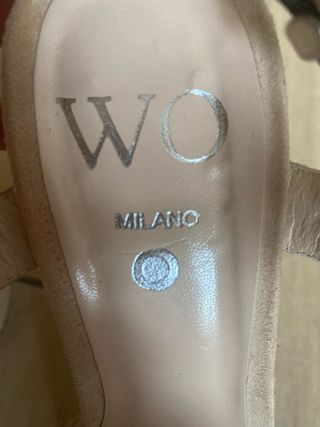 Sandali WO Milano beige con borchie