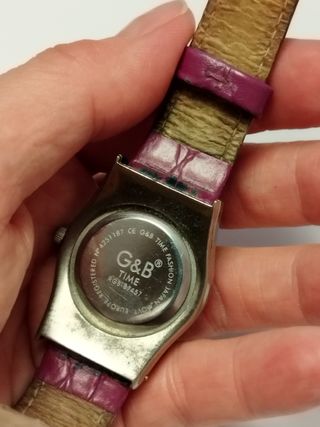 Reloj G&B morado | Pulsera plata