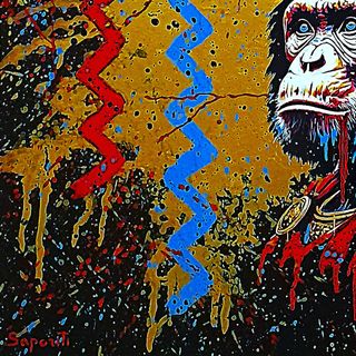 Dipinto su tela.Arte moderna.Pop Art. Opere d'arte