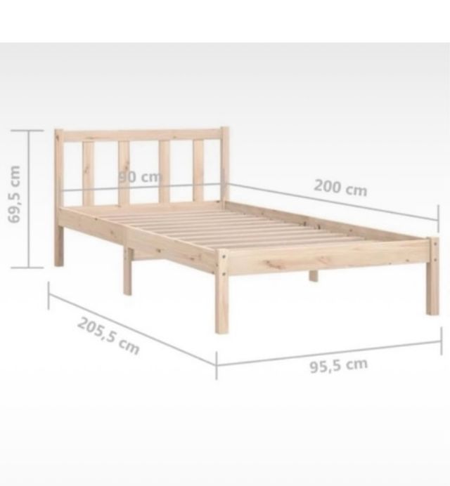 Cama individual madera - 90x200cm