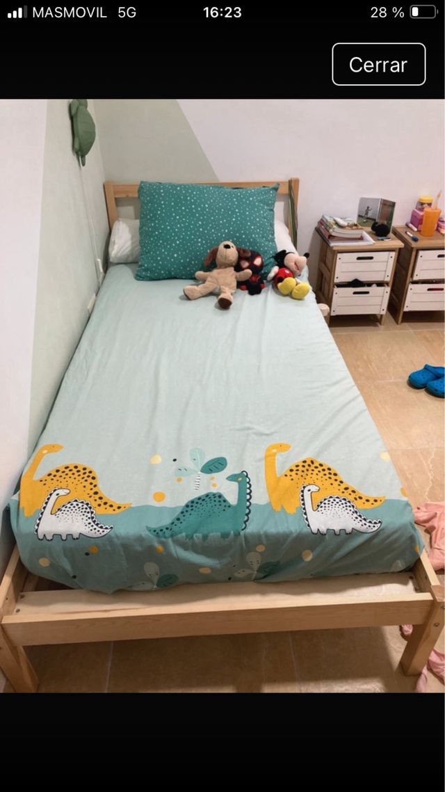 Cama individual madera - 90x200cm