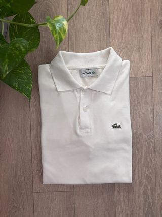Polo Lacoste blanco talla M