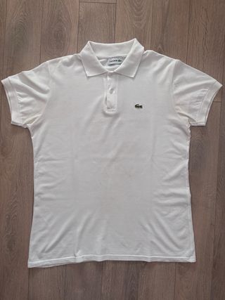 Polo Lacoste blanco talla M
