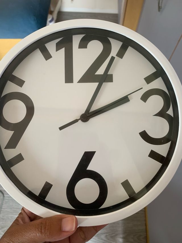 Reloj pared 15cm blanco y negro