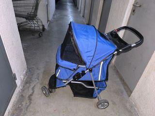 Carrito transporte mascotas azul