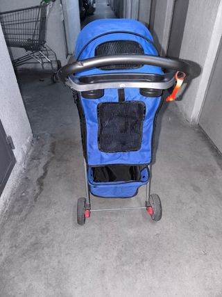 Carrito transporte mascotas azul