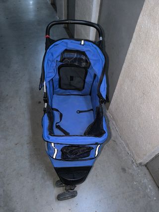 Carrito transporte mascotas azul