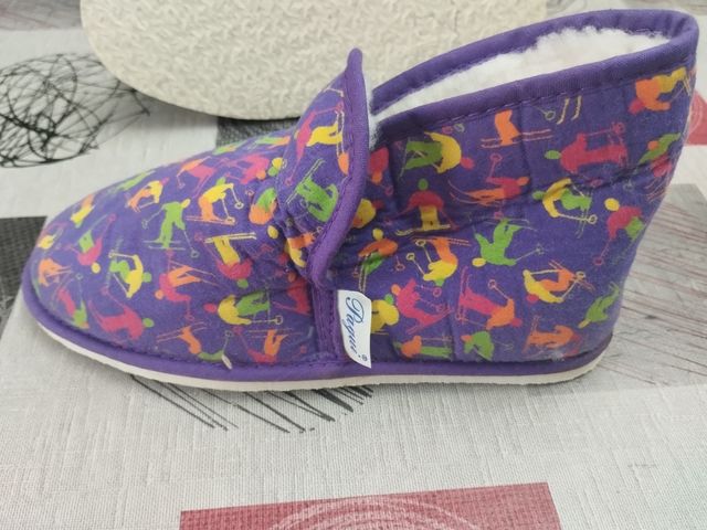 Pantuflas lila borreguillo talla 32