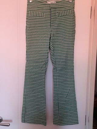 Pantalones Mango vichy verde blanco - T.S