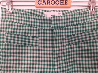 Pantalones Mango vichy verde blanco - T.S