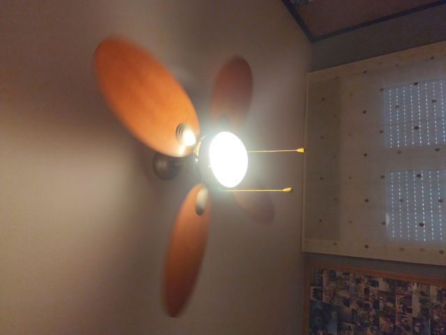 Ventilador techo madera marrón