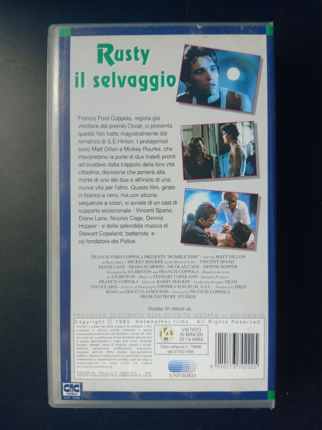 VHS Rusty il Selvaggio - Cult