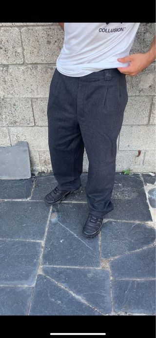 Pantalones anchos Burberry gris oscuro