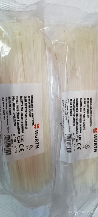 10 pacchi fascette WÜRTH 3,5x200mm 2pacchi da 4,8 