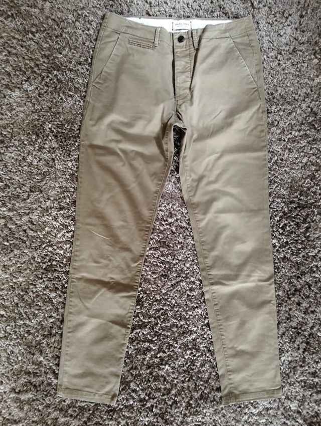 Pantaloni Jack & Jones beige slim fit
