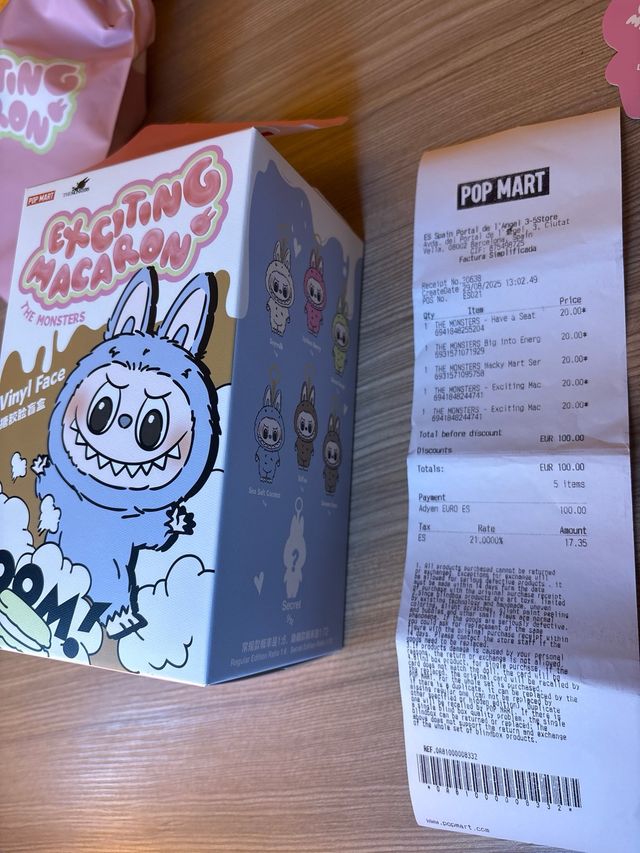 Labubu emozionante macaron rosa