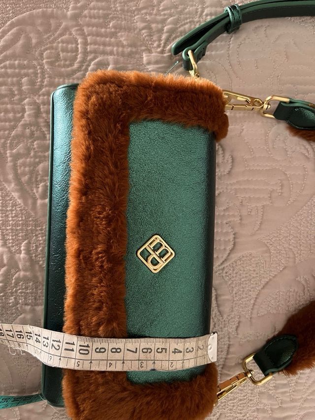 Bolso bandolera verde y marrón