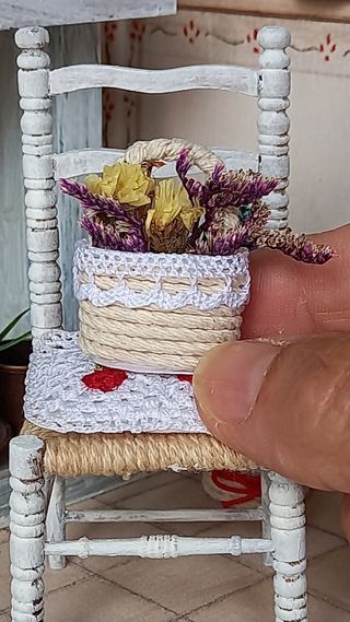 Mini cestino fiori shabby chic