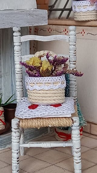 Mini cestino fiori shabby chic