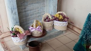 Mini cestino fiori shabby chic