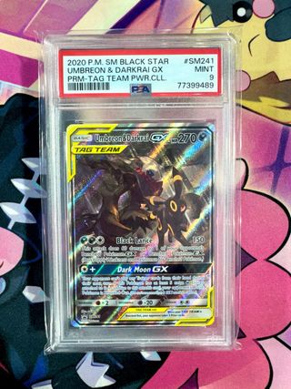Umbreon & Darkrai GX SM241 Black Star PSA9 Pokemon