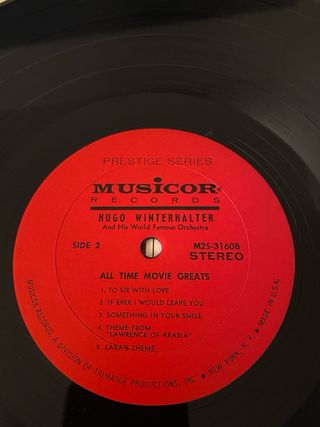 2 LP 33 giri Hugo Winterhalter - All Time Movie Gr