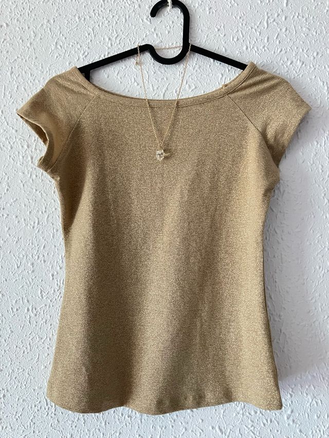 Top dorado Amichi S glitter