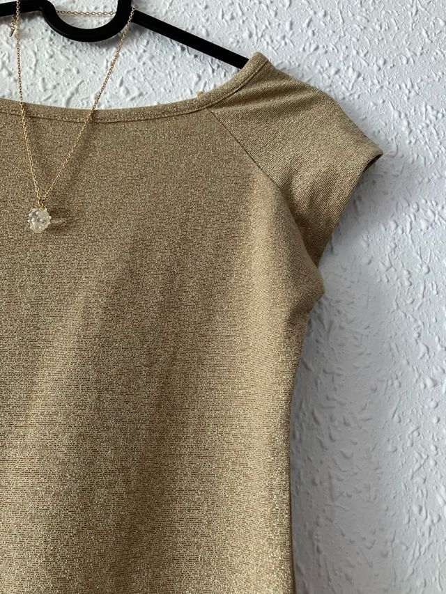 Top dorado Amichi S glitter