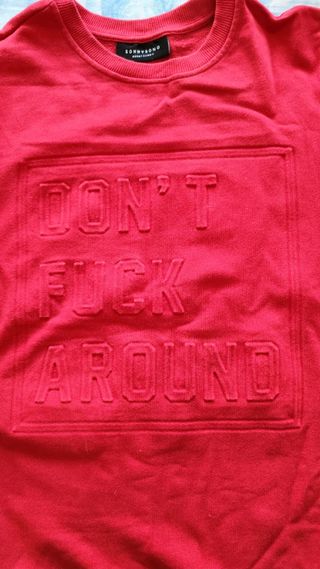 Felpa rossa Sonny Bono - DON'T FUCK AROUND