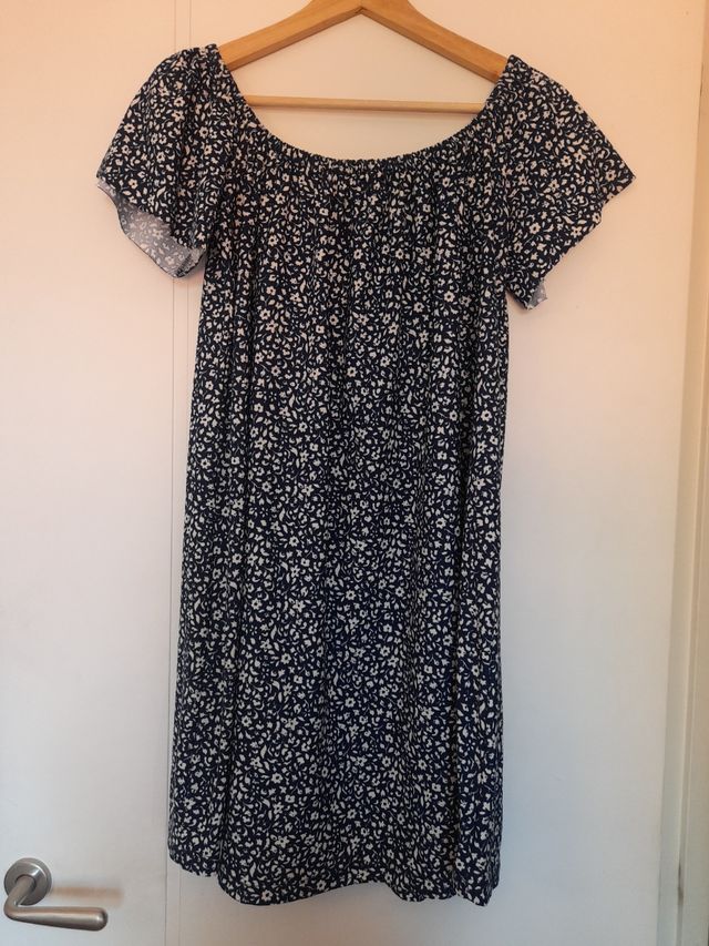 Vestido Mango azul floral - Talla S