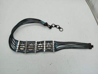 Cintura vintage pelle turchese