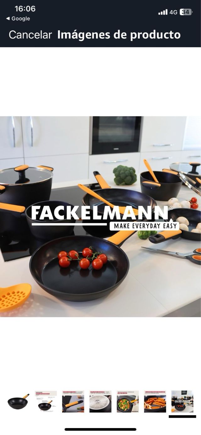 Sartén Wok Antiadherente - Negra/Naranja